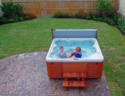 Enjoy a soak in the hot tub