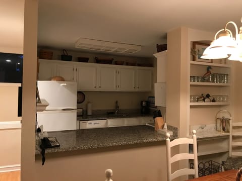 New pass-through from kitchen to dining area. Upper cabinets removed! 