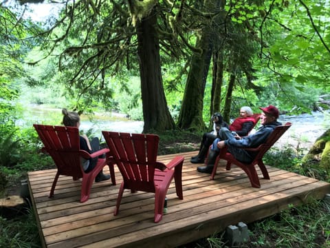Platform down by the river.  Great spot for coffee, happy hour, yoga, etc.