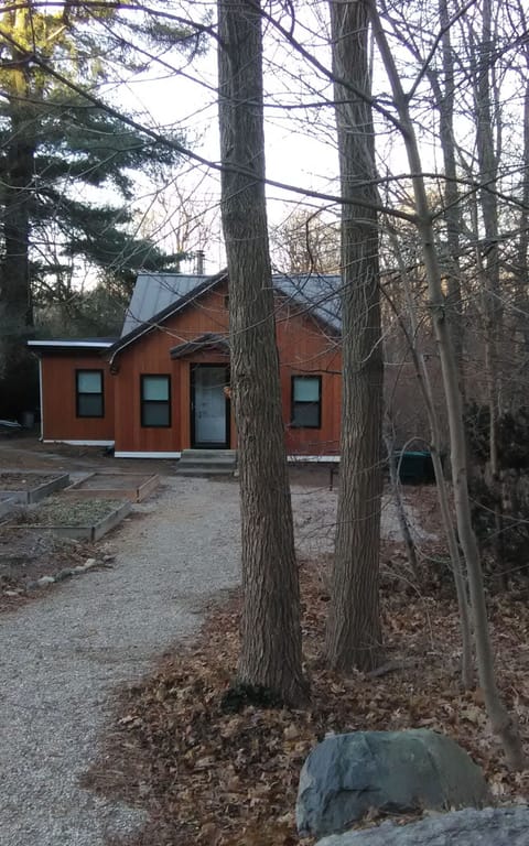 Cedar Cottage set back from road and surrounded by trees. Very peaceful.