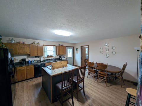 Fully stocked kitchen for cooking.  Toaster, blender, cookware, spices, coffee