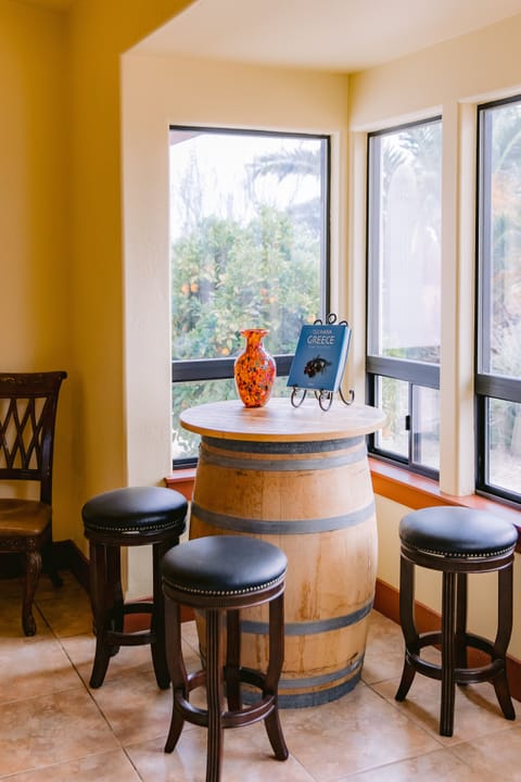 Wine tasting area while enjoying wonderful views