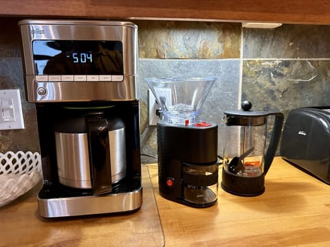 Coffee lovers, we have you covered with drip or french press and a burr grinder.