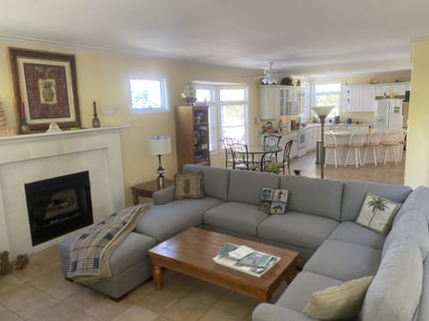 Great room with fireplace