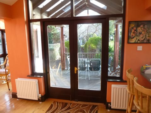 view from seating area in kitchen