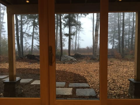 TV room looking out at the lake.