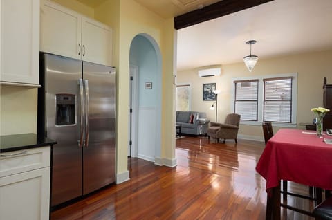 Minerva's Rest has a large, open feel, with beautiful hardwood floors.