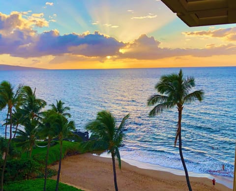 Brilliant sunsets abound from 803's lanai giving moments of additional enjoyment