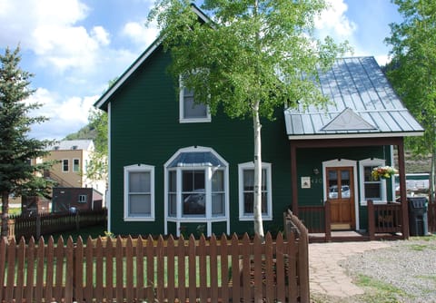 Front of Cabin with fenced yard.