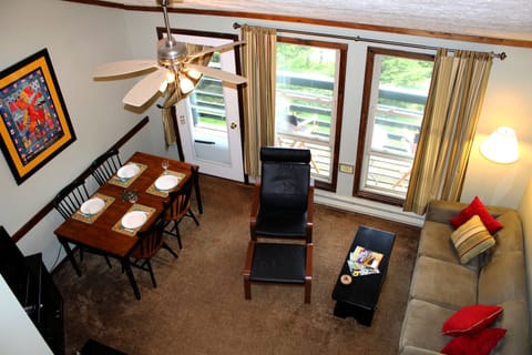 Living area view from the second floor loft. bedroom.