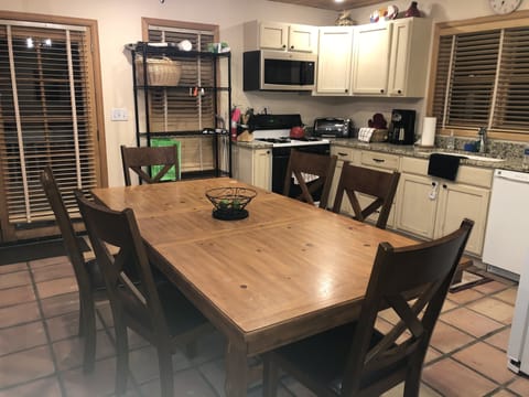 Dining table seats 8
