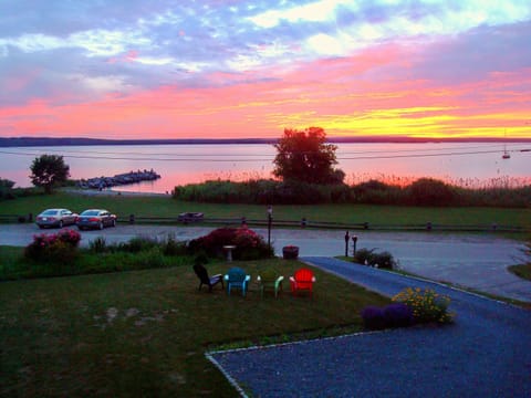 Gorgeous sunset and the beach just steps away.