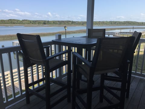 Sit high above the rail on the back deck where your view is not obstructed