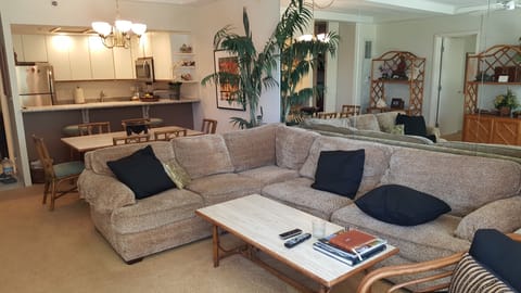 Tropical elegance with plush sofa~