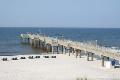 view of private fishing pier from balcony
