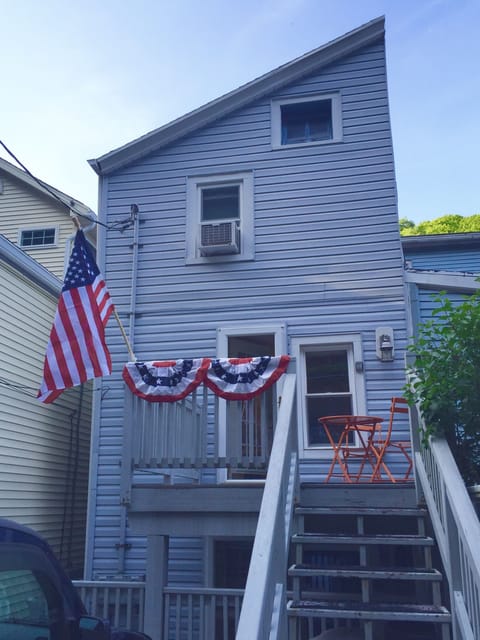 View of the back of the house. This is one of up to three parking spaces.