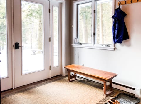 Drop your shoes and hang your coat up in the entry way