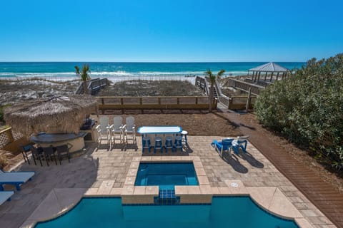 Hot Tub heated 4:00 pm - 10:00 pm.  Pool heated in cooler months.