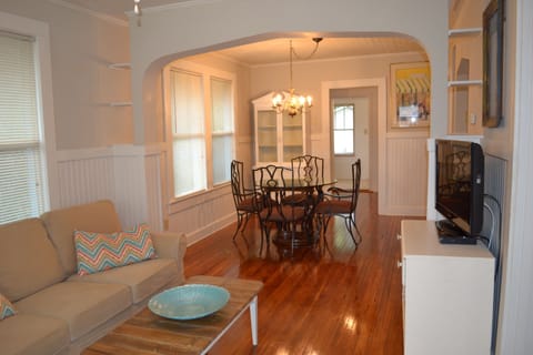 Open Living/dining rooms lead straight to kitchen. 