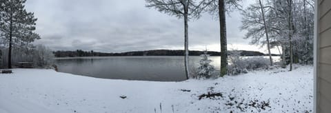 Winter view from back deck! Amazing cross-country skiing and snowmobiling trails