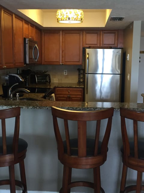 Bar overlooking the kitchen