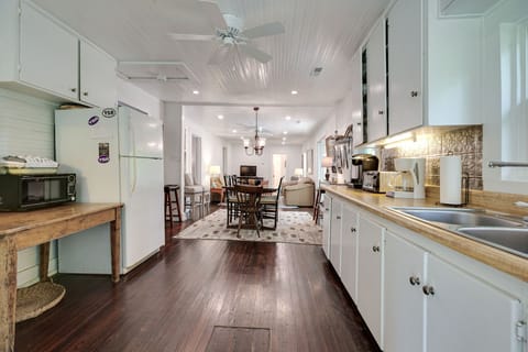 Upon entry, our fully-stocked kitchen is ready for entertaining.