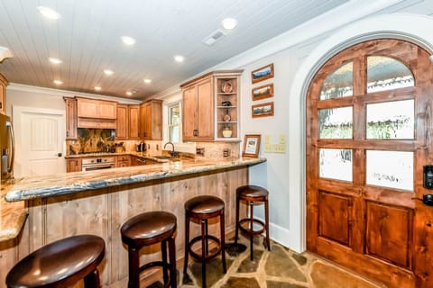 Kitchen is open to family room and dining room