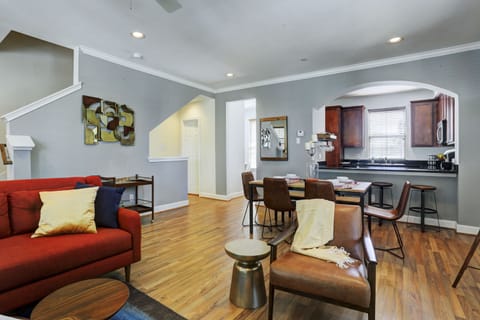 View looking into dining and kitchen area