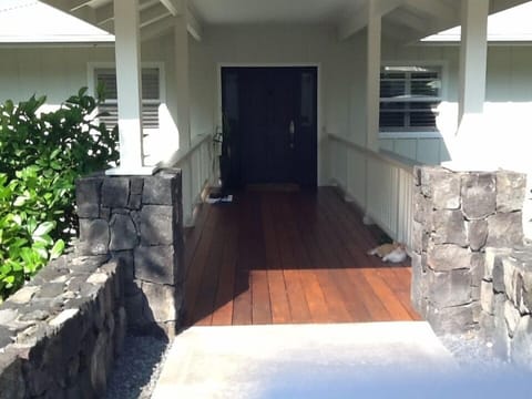 Bridge to main house and one of the sentry cats.....