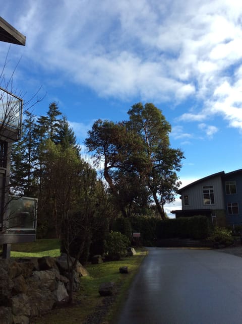 One minute walk down path to Rathtrevor, best beach in Parksville