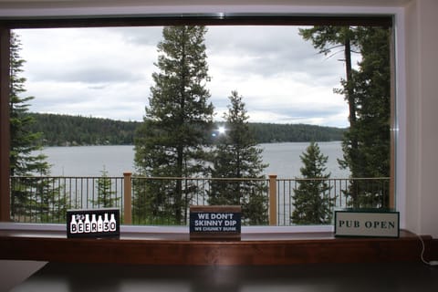 View of the lake from the lower level bar area.