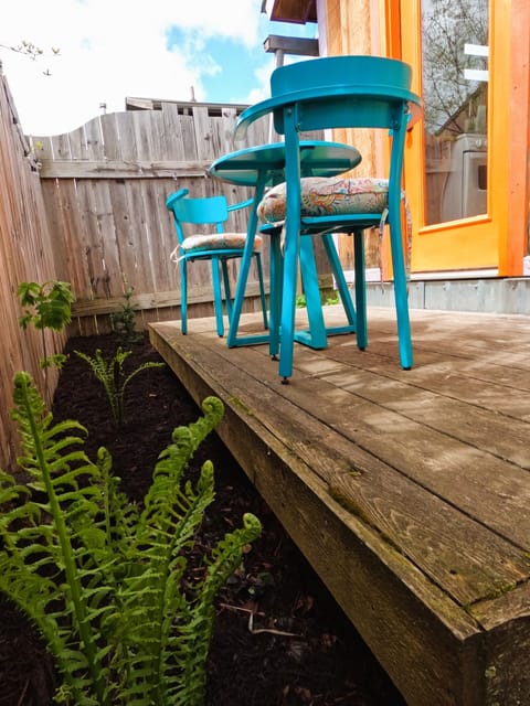 Private little patio in the back for happy hour :)