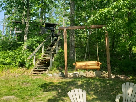 Recently install swing down by the lake.