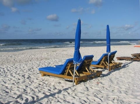 Chairs are available for rent through a separate onsite beach rental company.