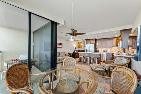 View from dining area to kitchen.