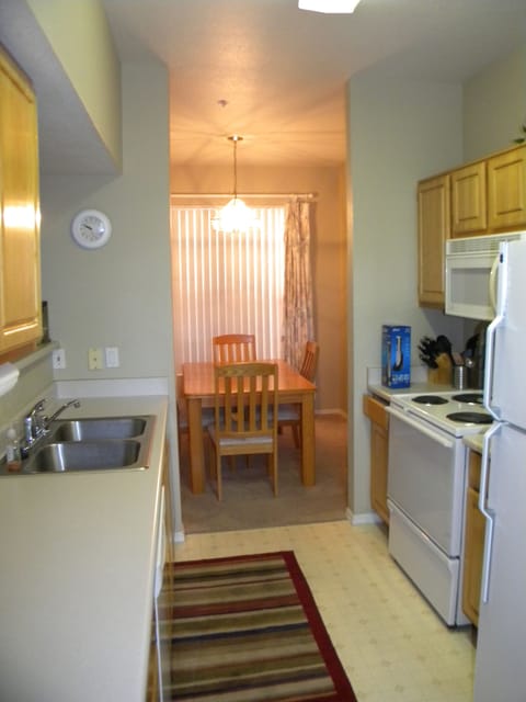 kitchen opens to dining room