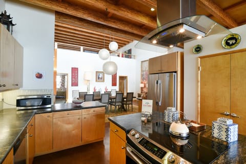 This gourmet kitchen is nicely equipped with high end appliances