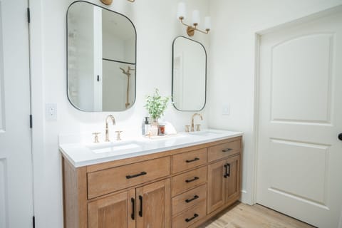 Private primary bath attached to primary bedroom(#1). Oversized double sink