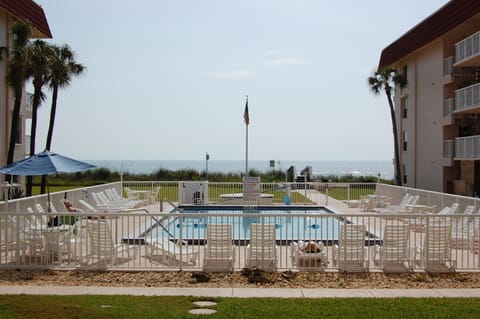 Standing on the patio overlooking the pool and Atlantic Ocean