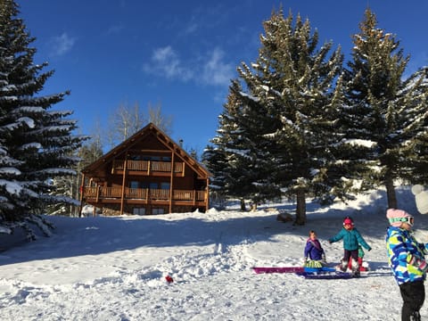 Bring your sleds!   A groomed sled run is just outside our door!