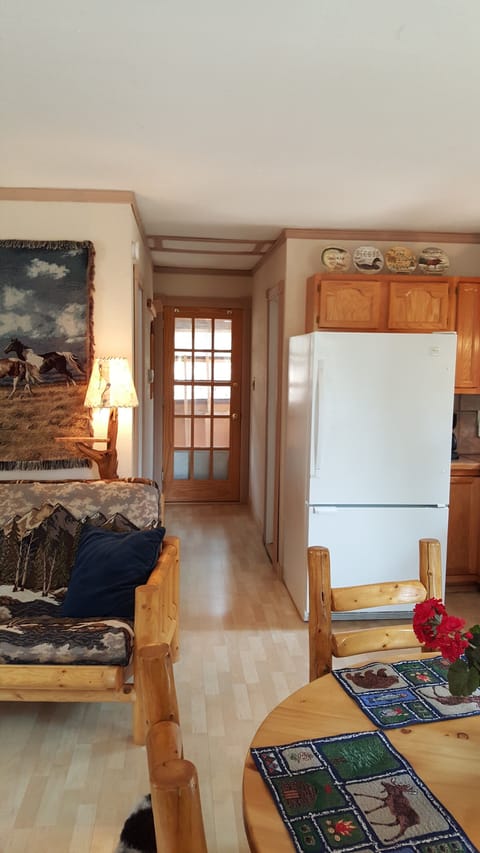 Hallway leading to back door to back porch and dog run