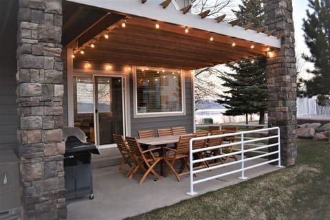 Backyard view of the pool