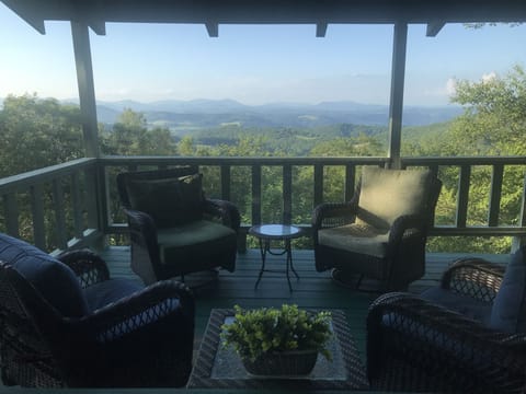Comfortable swivel chairs for conversation or viewing the Blue Ridge