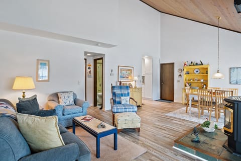 Light filled living/dining and kitchen(left of dining table).