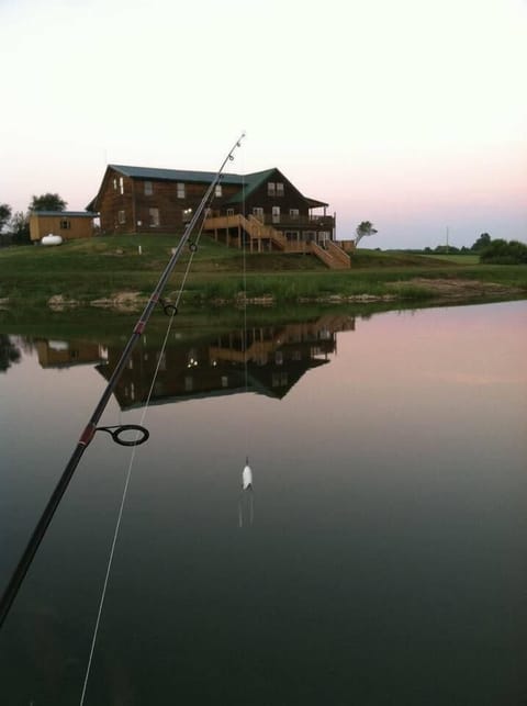Early morning view from behind the lodge getting ready to catch some fish.