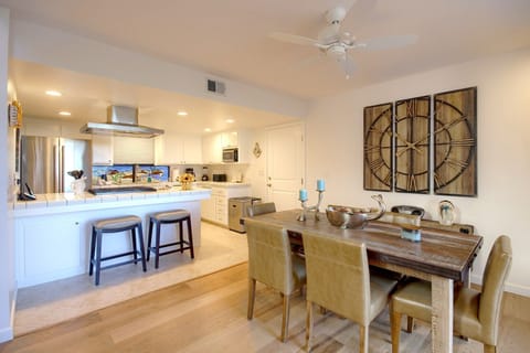 Dining & Kitchen view from living room.