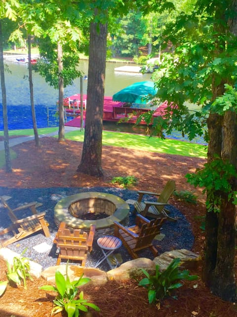View of the Fire Pit and Dock from the Master Bedroom
