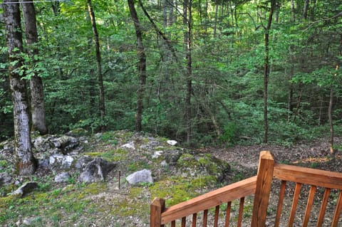 Beautiful setting with outcroppings of rock and boulders.