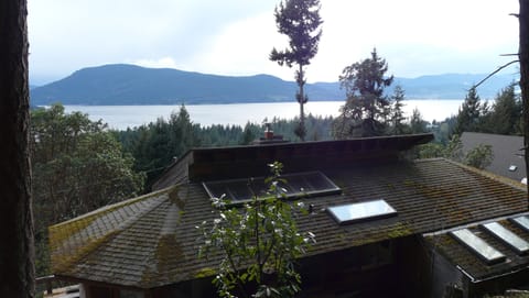 A view from the hillside above the house.
