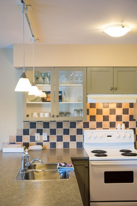 Fully equipped kitchen with everything you need to cook a great meal. 